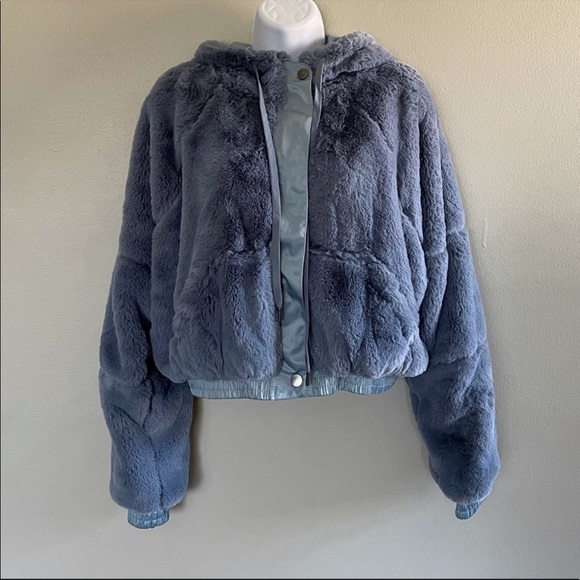 Free People Movement Love It Softly Hoodie Jacket in Blue/Grey NWOT - Picture 4 of 7